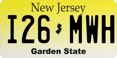 NJ license plate I26MWH