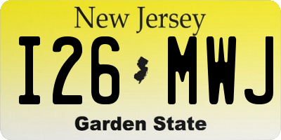 NJ license plate I26MWJ