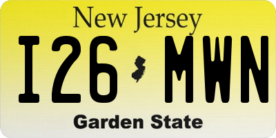 NJ license plate I26MWN