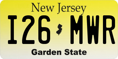 NJ license plate I26MWR