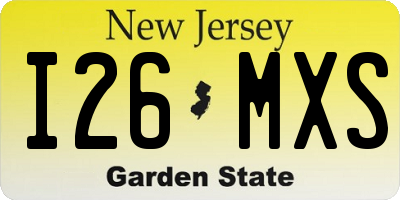 NJ license plate I26MXS