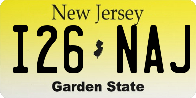 NJ license plate I26NAJ