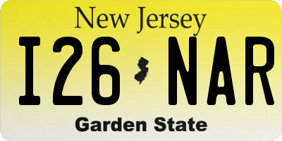 NJ license plate I26NAR