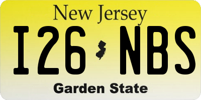 NJ license plate I26NBS