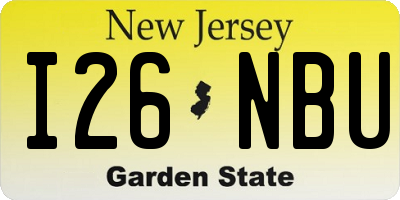 NJ license plate I26NBU