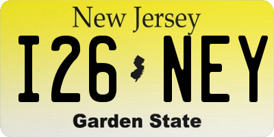 NJ license plate I26NEY