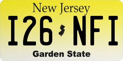 NJ license plate I26NFI