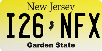 NJ license plate I26NFX