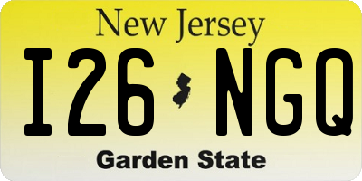 NJ license plate I26NGQ