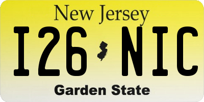 NJ license plate I26NIC