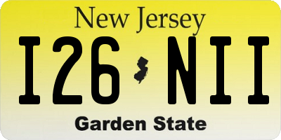 NJ license plate I26NII