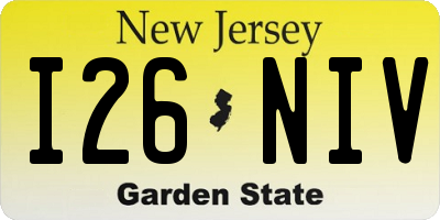 NJ license plate I26NIV