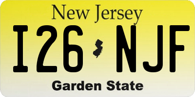 NJ license plate I26NJF