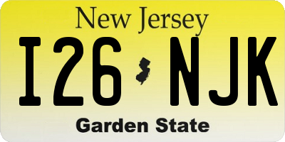 NJ license plate I26NJK