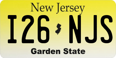 NJ license plate I26NJS