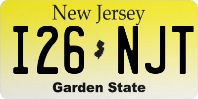 NJ license plate I26NJT