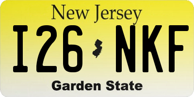 NJ license plate I26NKF