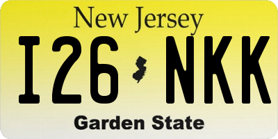 NJ license plate I26NKK