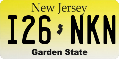 NJ license plate I26NKN
