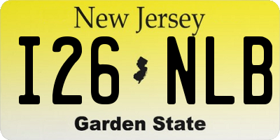 NJ license plate I26NLB