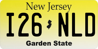 NJ license plate I26NLD