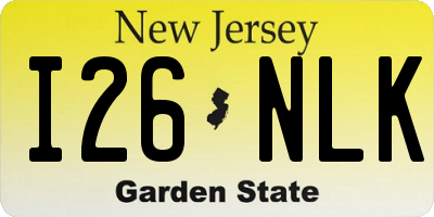 NJ license plate I26NLK
