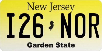 NJ license plate I26NOR