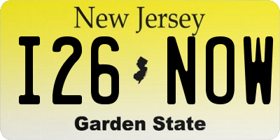 NJ license plate I26NOW
