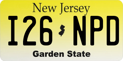 NJ license plate I26NPD