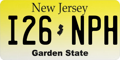 NJ license plate I26NPH