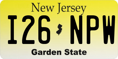 NJ license plate I26NPW
