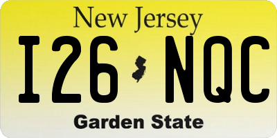 NJ license plate I26NQC