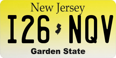 NJ license plate I26NQV