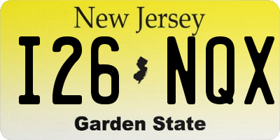 NJ license plate I26NQX
