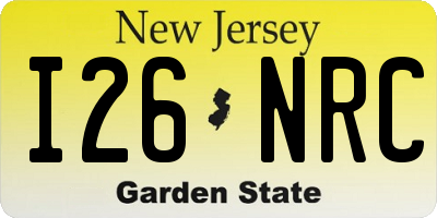 NJ license plate I26NRC