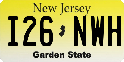 NJ license plate I26NWH