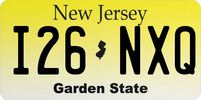 NJ license plate I26NXQ