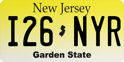 NJ license plate I26NYR