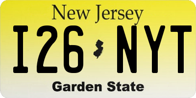 NJ license plate I26NYT