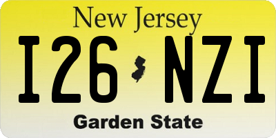 NJ license plate I26NZI