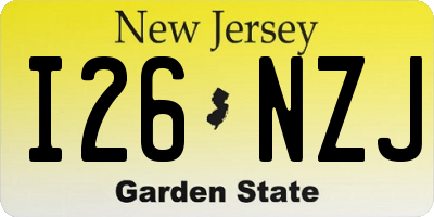 NJ license plate I26NZJ