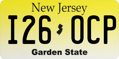 NJ license plate I26OCP