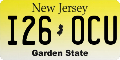 NJ license plate I26OCU