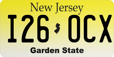 NJ license plate I26OCX