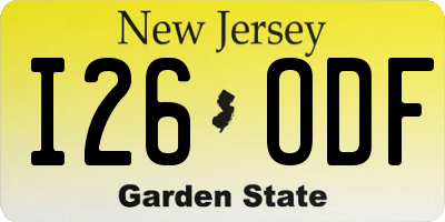 NJ license plate I26ODF
