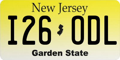 NJ license plate I26ODL