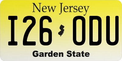 NJ license plate I26ODU