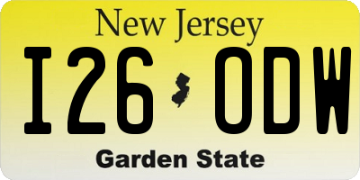 NJ license plate I26ODW