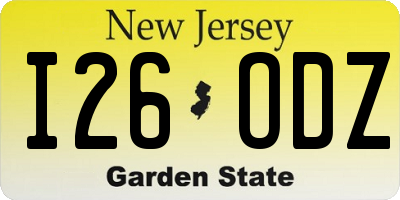 NJ license plate I26ODZ