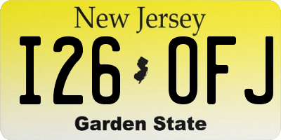 NJ license plate I26OFJ
